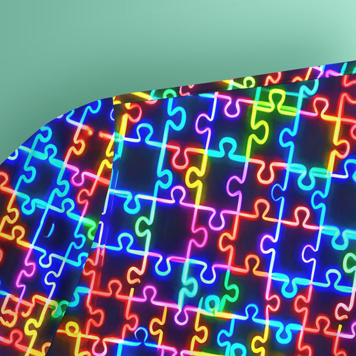 Autism Puzzle Neon Pattern Scrubs Top, Comfortable Scrubs for Nurses