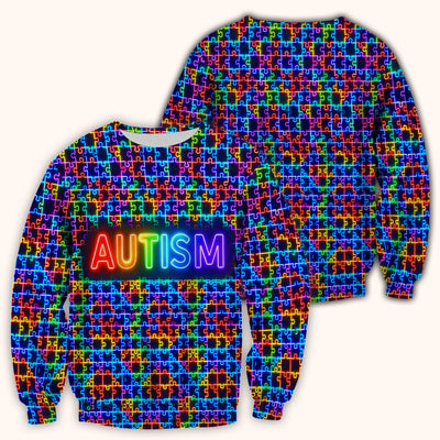 Autism Puzzle Neon Pattern Scrubs Top, Comfortable Scrubs for Nurses