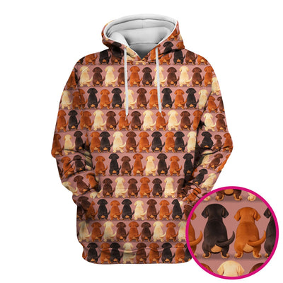 Cute Dachshund Butt Pattern All Over Print Scrubs Top, Comfortable Scrubs for Nurses