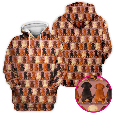 Cute Dachshund Butt Pattern All Over Print Scrubs Top, Comfortable Scrubs for Nurses