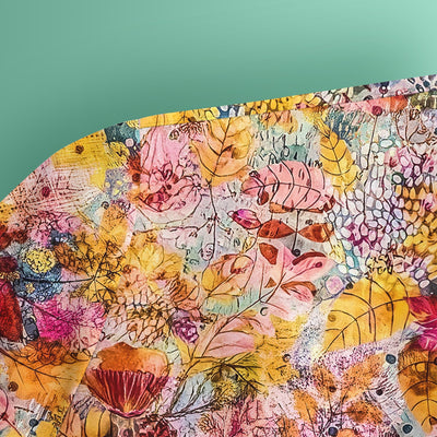 Autumn Floral Leaves Pattern Scrub Top, Comfortable Scrubs for Nurses