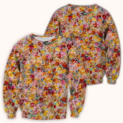 Autumn Floral Leaves Pattern Scrub Top, Comfortable Scrubs for Nurses