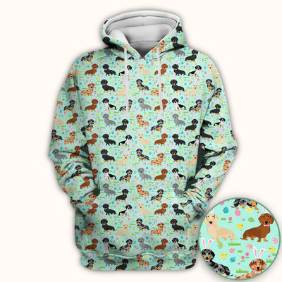 Easter Dachshund Dog Pattern Scrub Top, Comfortable Scrubs for Nurses