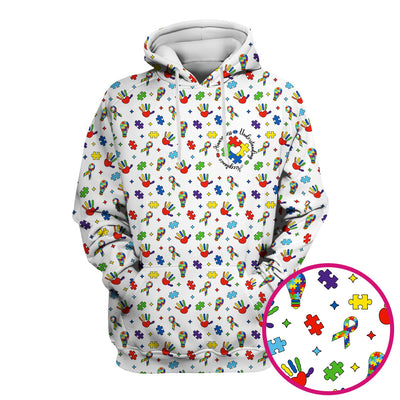 Autism Awareness Colorful Puzzle Pattern Scrub Top, Comfortable Scrubs for Nurses