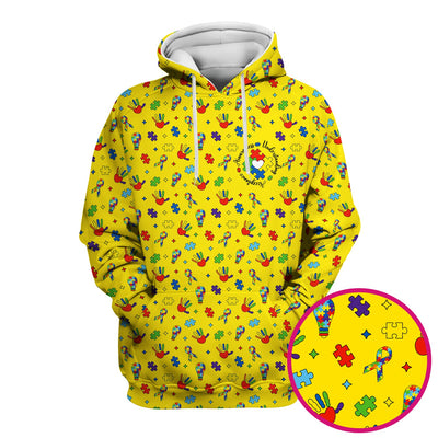 Autism Awareness Colorful Puzzle Pattern Scrub Top, Comfortable Scrubs for Nurses