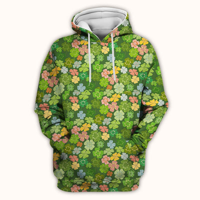 Colorful Shamrock Clover Pattern Scrubs Top, Comfortable Scrubs for Nurses