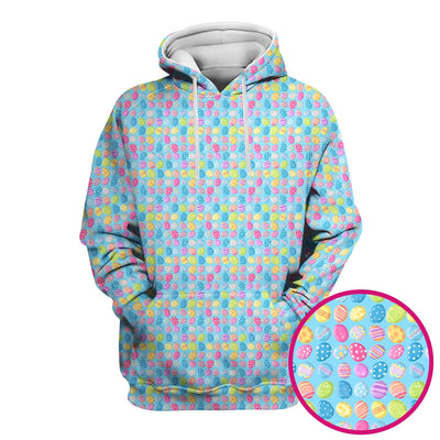 Colorful Easter Eggs Pattern Scrub Top, Comfortable Scrubs for Nurses