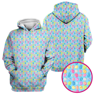 Colorful Easter Eggs Pattern Scrub Top, Comfortable Scrubs for Nurses