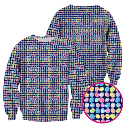 Colorful Easter Eggs Pattern Scrub Top, Comfortable Scrubs for Nurses