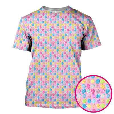 Colorful Easter Eggs Pattern Scrub Top, Comfortable Scrubs for Nurses