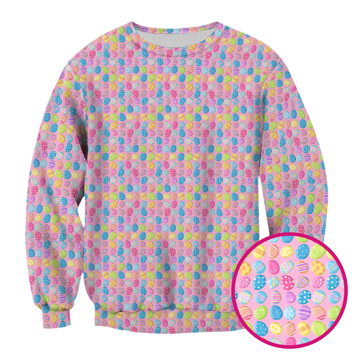 Colorful Easter Eggs Pattern Scrub Top, Comfortable Scrubs for Nurses