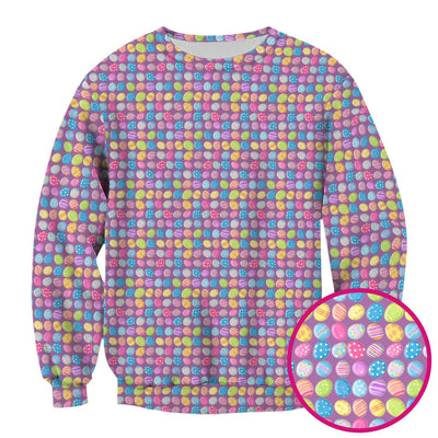 Colorful Easter Eggs Pattern Scrub Top, Comfortable Scrubs for Nurses