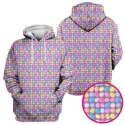Colorful Easter Eggs Pattern Scrub Top, Comfortable Scrubs for Nurses