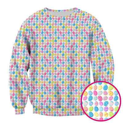 Colorful Easter Eggs Pattern Scrub Top, Comfortable Scrubs for Nurses