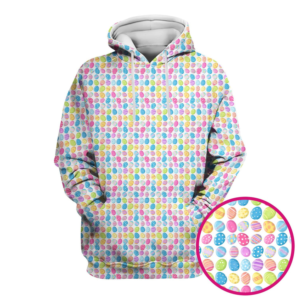 Colorful Easter Eggs Pattern Scrub Top, Comfortable Scrubs for Nurses