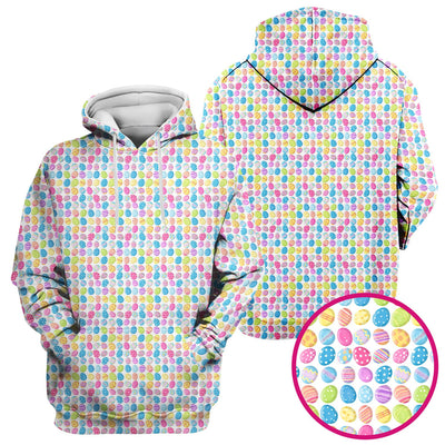 Colorful Easter Eggs Pattern Scrub Top, Comfortable Scrubs for Nurses