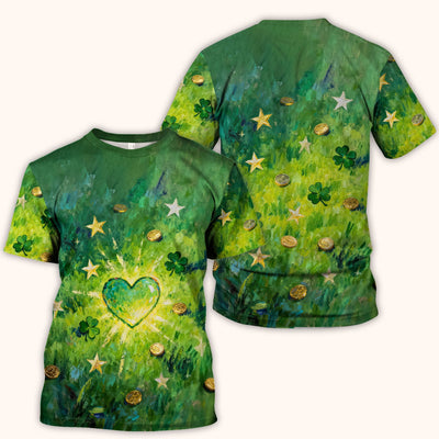 St. Patrick Lucky Shamrock Heart Scrub Top, Comfortable Scrubs for Nurses