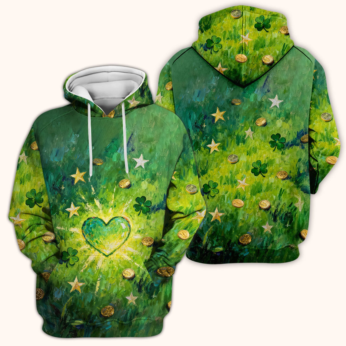 St. Patrick Lucky Shamrock Heart Scrub Top, Comfortable Scrubs for Nurses