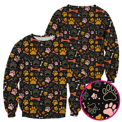 Cute Paw Print Dog Pattern Scrub Top, Comfortable Scrubs for Nurses