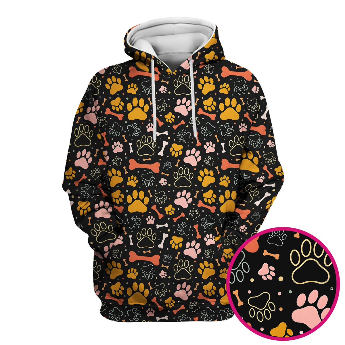 Cute Paw Print Dog Pattern Scrub Top, Comfortable Scrubs for Nurses