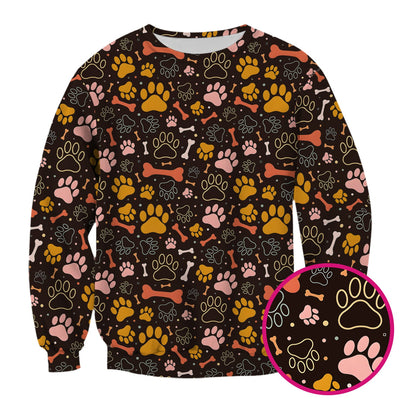Cute Paw Print Dog Pattern Scrub Top, Comfortable Scrubs for Nurses
