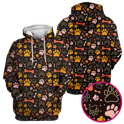 Cute Paw Print Dog Pattern Scrub Top, Comfortable Scrubs for Nurses