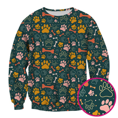 Cute Paw Print Dog Pattern Scrub Top, Comfortable Scrubs for Nurses