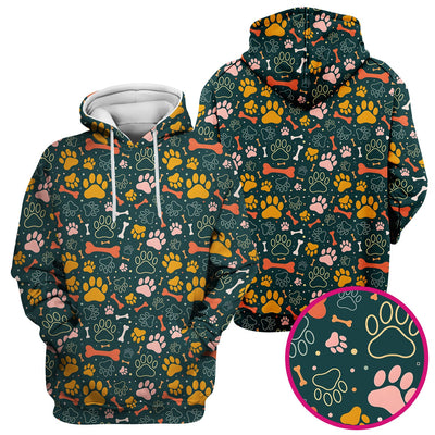Cute Paw Print Dog Pattern Scrub Top, Comfortable Scrubs for Nurses