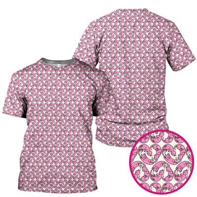 Cute Pink Cat Cartoon Pattern Scrub Top, Comfortable Scrubs for Nurses