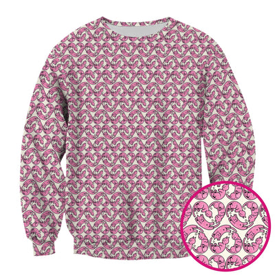 Cute Pink Cat Cartoon Pattern Scrub Top, Comfortable Scrubs for Nurses