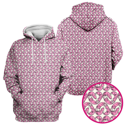 Cute Pink Cat Cartoon Pattern Scrub Top, Comfortable Scrubs for Nurses