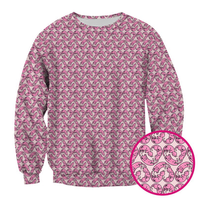 Cute Pink Cat Cartoon Pattern Scrub Top, Comfortable Scrubs for Nurses