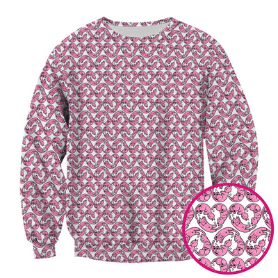 Cute Pink Cat Cartoon Pattern Scrub Top, Comfortable Scrubs for Nurses