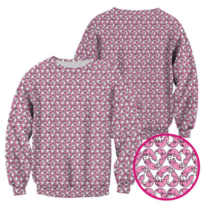 Cute Pink Cat Cartoon Pattern Scrub Top, Comfortable Scrubs for Nurses