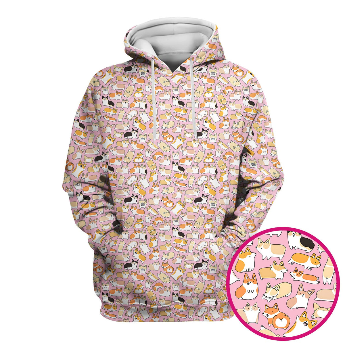 Cute Corgi Dog All Over Print Scrub Top, Comfortable Scrubs for Nurses