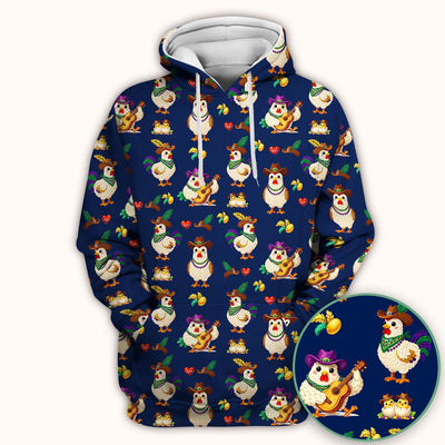 Funny Mardi Gras Rooster Cowboy Print Scrub Top, Comfortable Scrubs for Nurses