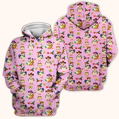 Funny Mardi Gras Rooster Cowboy Print Scrub Top, Comfortable Scrubs for Nurses