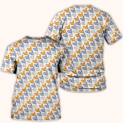 Cute Cartoon Cat Pattern Scrub Top for Nurses, Comfortable Scrubs for Nurses