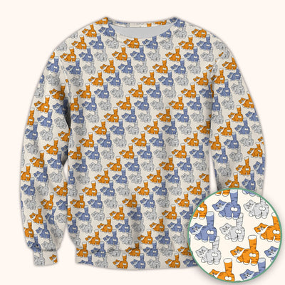 Cute Cartoon Cat Pattern Scrub Top for Nurses, Comfortable Scrubs for Nurses