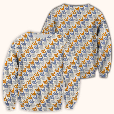 Cute Cartoon Cat Pattern Scrub Top for Nurses, Comfortable Scrubs for Nurses