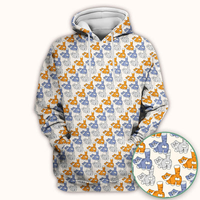 Cute Cartoon Cat Pattern Scrub Top for Nurses, Comfortable Scrubs for Nurses