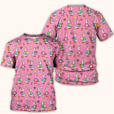 Cute Easter Goose Pattern Scrub Top, Breathable Fabrics Nursing Uniform
