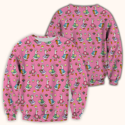 Cute Easter Goose Pattern Scrub Top, Breathable Fabrics Nursing Uniform
