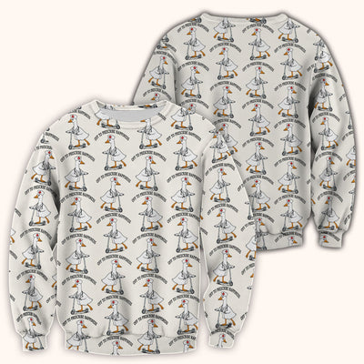 Nurse Goose Scooter Print Scrub Top, Breathable Fabrics Nursing Uniform