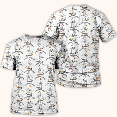 Nurse Goose Scooter Print Scrub Top, Breathable Fabrics Nursing Uniform