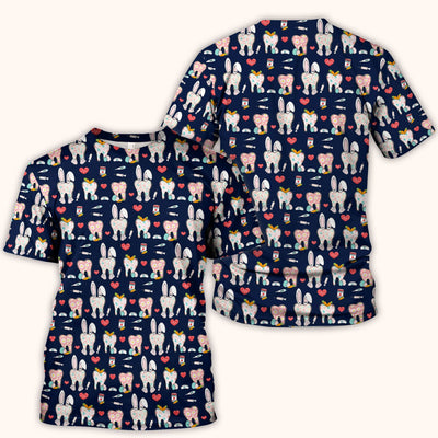 Playful Bunny Dentist Illustration Medical Scrub Top, Comfortable Scrubs for Nurses, Easter