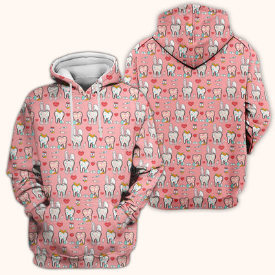 Playful Bunny Dentist Illustration Medical Scrub Top, Comfortable Scrubs for Nurses, Easter