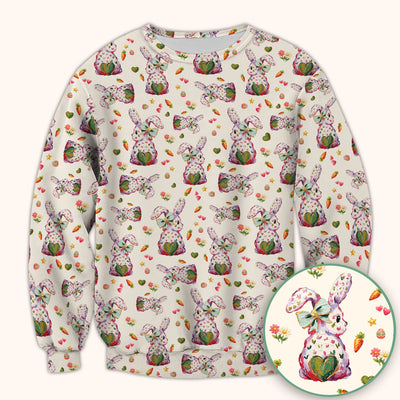 Cute Pastel Bunny Easter Pattern Scrub Top, Comfortable Scrubs for Nurses