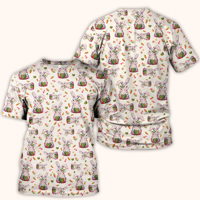 Cute Pastel Bunny Easter Pattern Scrub Top, Comfortable Scrubs for Nurses