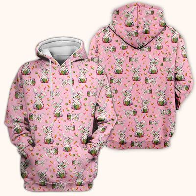 Cute Pastel Bunny Easter Pattern Scrub Top, Comfortable Scrubs for Nurses